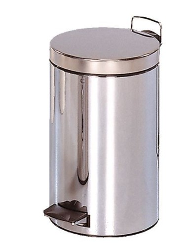 CONTENTOR DO LIXO COM PEDAL EM AÇO INOXIDÁVEL. 12 LITROS H-52