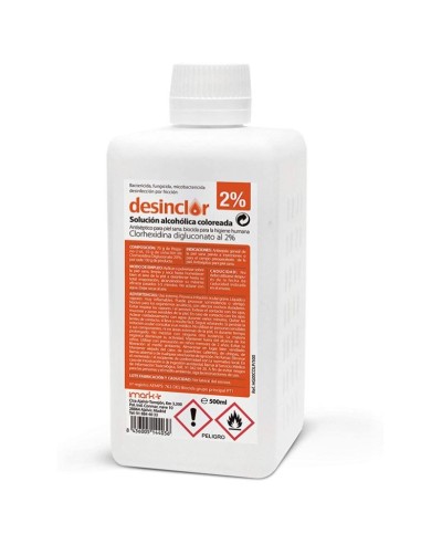 DESINCLOR CLORHEXIDINA 2 %%-SOLUCION ALCOÓLICO COLORIDO 500ML