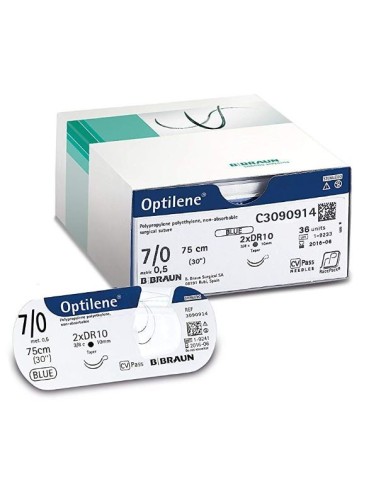 SUTURA OPTILENE (PREMILENE) AZUL 3/0 DS-19 FIO LONGO 75 CM AGULHA RC UD