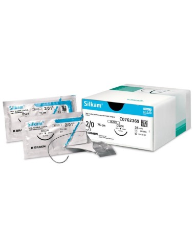 SEDA SILKAM BLACK 5/0 DS-19 PC COMPRIMENTO DO FIO 75 CM