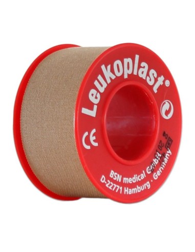 FITA DE TECIDO COR DE CARNE LEUCOPLAST 1,25 CM. X 5 M.
