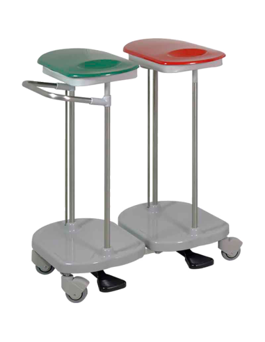 PORTA-BOLSAS COM EMPURRADOR E TAMPA COM DUAS TIGELAS DE PEDAL H962