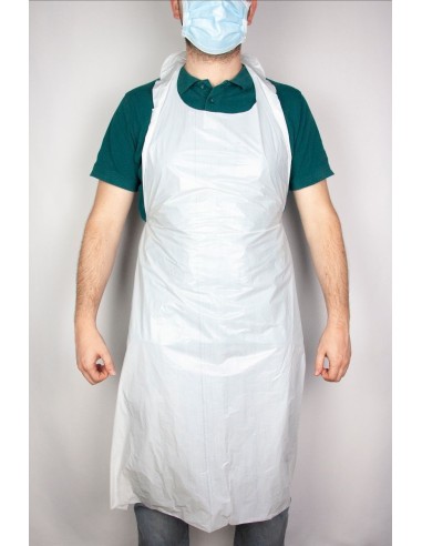 DELANTAL DESECHABLE POLIETILENO 80CM X 125CM BOLSA 100