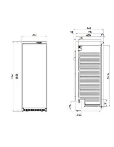 FRIGORÍFICO DE FARMÁCIA -2º + 8º, PHG 600 DIN STANDARD