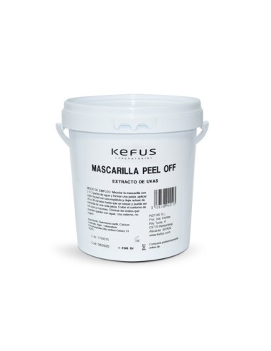 MÁSCARA PEEL OFF DE ALGAS E EXTRACTO DE UVA, KEFUS, 200 GRS.