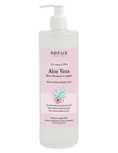 GEL DE ROSA MOSQUETA + ARGAN + ALOE VERA 500 ML.