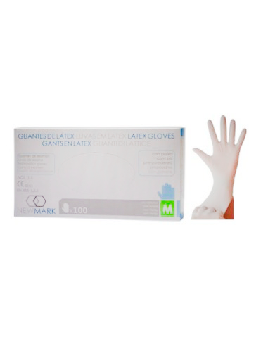LUVAS SEM PÓ DE LÁTEX T-M CAIXA 100 UNIDADES