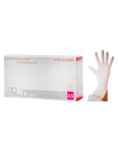 LUVAS DE LÁTEX COM PÓ T-XP CAIXA 100 UNIDADES