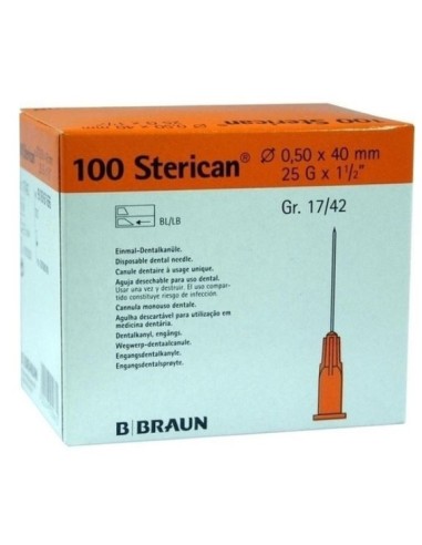 AGULHA 0,5mm X 40mm, 25G 1 1/2" CAIXA 100 pcs. BRAUN MEDICAL