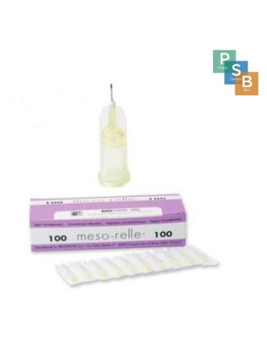 AGULHA DE MESOTERAPIA 30G 0,3X25 MESORELLE CAIXA 100 (AMARELA)