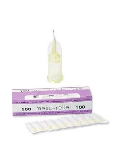 AGULHA DE MESOTERAPIA 30G 0,3X12 MESORELLE CAIXA 100 (AMARELA)