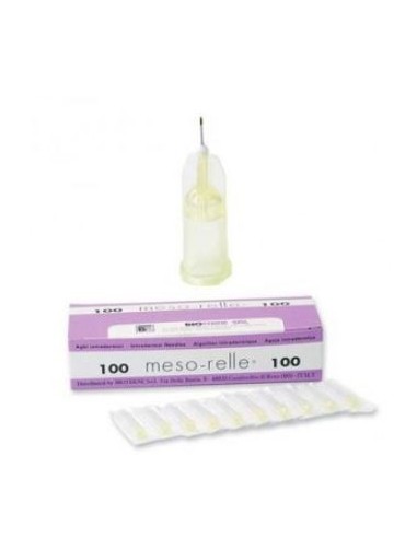 AGULHA DE MESOTERAPIA 30G 0,3X8 MESORELLE CAIXA 100 (AMARELA)