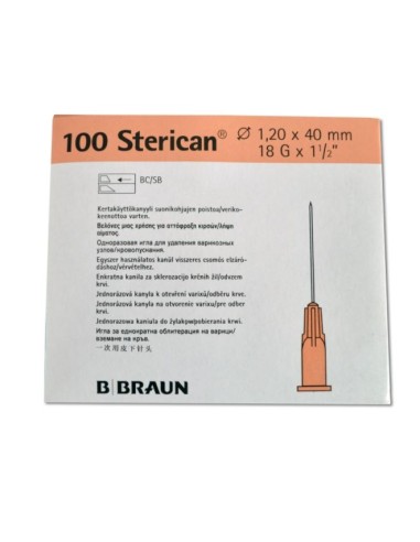 AGULHA 1.20mm X 40mm, 18G 1 1/2" CAIXA 100 pcs (PINK) BRAUN MEDICAL