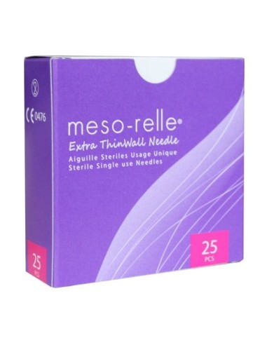 AGULHA DE MESOTERAPIA PAREDE EXTRA FINA 27G 0,40 X 12 MM., CAIXA 25 PCS.