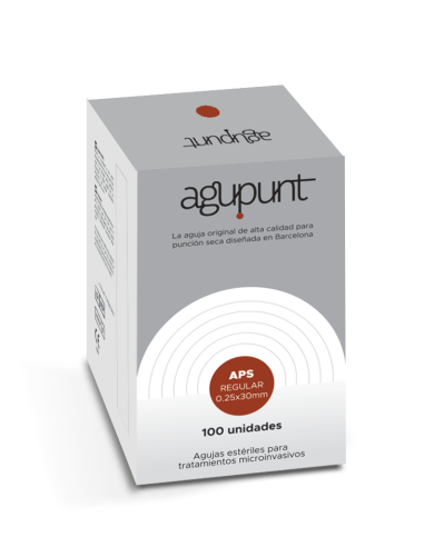 AGULHA PARA PONTUAÇÃO A SECO (APS) REGULAR 0,25mm x 30mm COM GUIA (MARROM) CAIXA 100 pçs