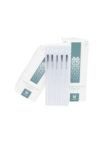 TONY REGULAR DRY PUNCTURE NEEDLE 0,25 mm x 40 mm. COM GUIA. CAIXA 100 pcs.