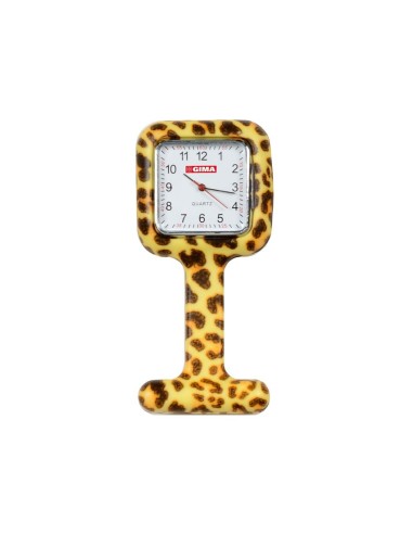 RELÓGIO PARA ENFERMEIROS QUADRADO COM ESTAMPADO DE LEOPARDO
