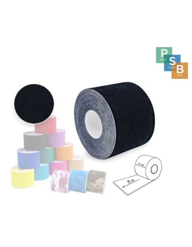 FITA ADESIVA NEUROMUSCULAR 5 CM X 5 M PRETA