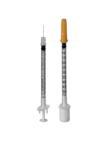 SERINGA DE TRÊS CORPOS 0,50 CC INSULINA COM AGULHA 30G 1/2" CAIXA 100