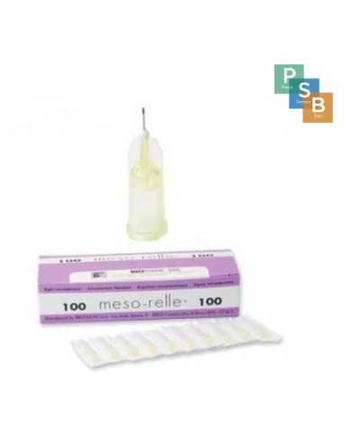 AGULHA DE MESOTERAPIA 30G 0,3X6 MESORELLE CAIXA 100 (AMARELA)
