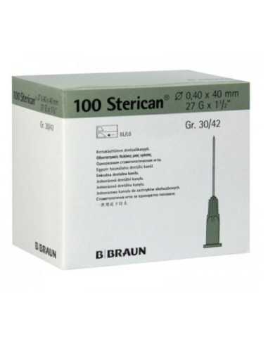 AGULHA 0,4mm X 40mm, 27G 1 1/2" CAIXA 100 pcs. BRAUN MEDICAL (cinzento)